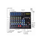 MEDHA D.J. PLUS Professional 6-Channel Stereo Echo DJ Sound Mixer with USB ,BT for All Functions Analog Sound Mixer - Image 5